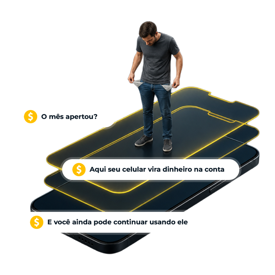 Seu celular vira dinheiro na conta e você continua usando ele